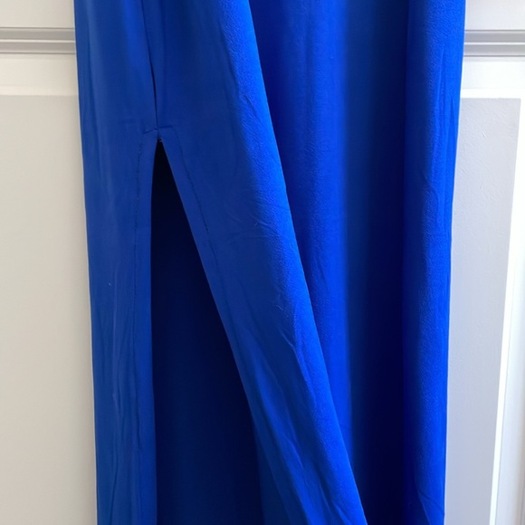 Capella royal blue bodycon mockneck dress with side slit - M - Picture 7 of 10